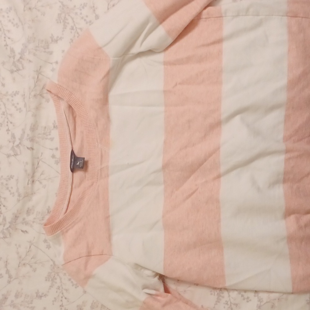 Eddie Bauer pink stripped sweater